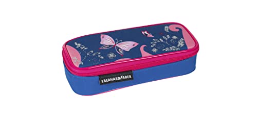 Eberhard Faber 577472 - Schlamperbox mit Schmetterlingsmotiv, Stifte-Etui mit Reißverschluss, großem Hauptfach und Reißverschluss in der Innenseite, für Vorschule und Schule von Eberhard Faber