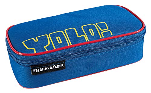 Eberhard Faber 577550 - Jumbo Schlampermäppchen Yolo blau, Federmäppchen mit Reißverschluss, großem Hauptfach und Innentasche von Eberhard Faber