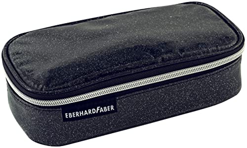 Eberhard Faber 577587 - Schlampermäppchen Glitzer-Anthrazit, Federmäppchen mit Reißverschluss, großem Hauptfach und Innentasche von Eberhard Faber