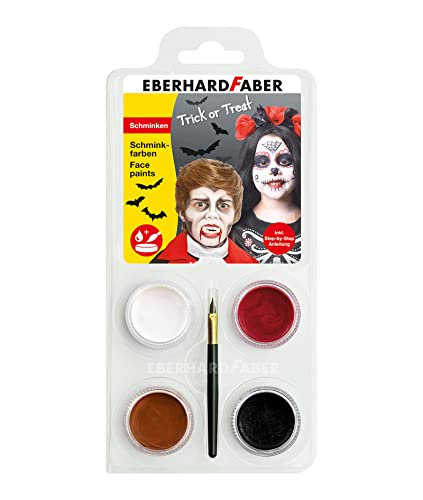 Eberhard Faber 579027 - Kinderschminke Set Dracula, 4 Schminkfarben mit Pinsel und Anleitung von Eberhard Faber