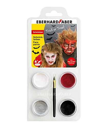 Eberhard Faber 579028 - Kinderschminke Set Teufel/Dracula, 4 Schminkfarben mit Pinsel und Anleitung von Eberhard Faber