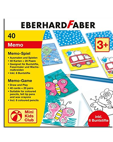 Eberhard Faber 579942 - Memo Spiel zum Ausmalen, inklusive Buntstifte von Eberhard Faber