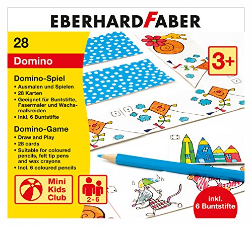 Eberhard Faber 579943 - Domino Spiel zum Ausmalen, inklusive Buntstifte von Eberhard Faber