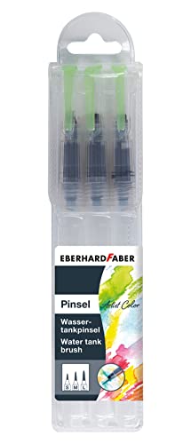 Eberhard Faber 579925 - Wassertankpinsel Artist Color, 3 Pinsel mit verschiedenen Pinselspitzen von Eberhard Faber