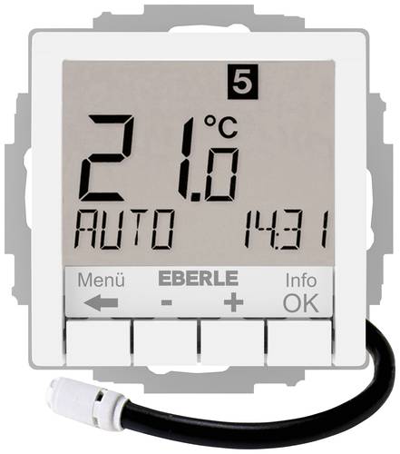 Eberle 527812455504 UTE 4800-F-RAL9010-G-55 Raumthermostat Unterputz Tagesprogramm, Wochenprogramm H von Eberle