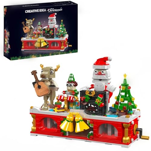 10162 Weihnachts Bausteine Set, 1045 Teile Weihnachts Partyband Architektur Klemmbausteine Bausatz, Weihnachtsmann Weihnachtsbaum Dekor, Geschenk Für Erwachsene und Teenager von Ebortsin