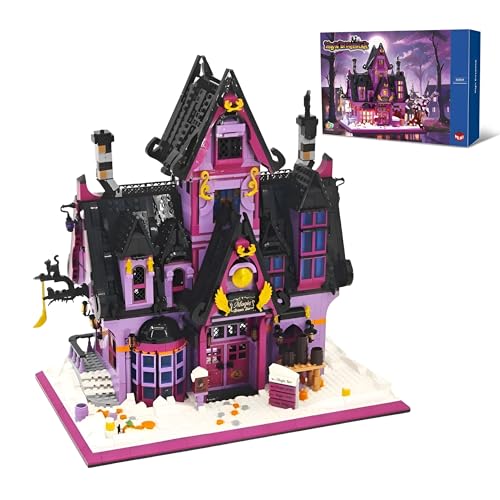 Ebortsin Architektur Klemmbausteine Set, Mini Bausteine Haus, Modularer Bausatz, Halloween Magischer Besen Tavernen Bausteine, Geschenk für Erwachsene und Kinder, 2639 Teile von Ebortsin