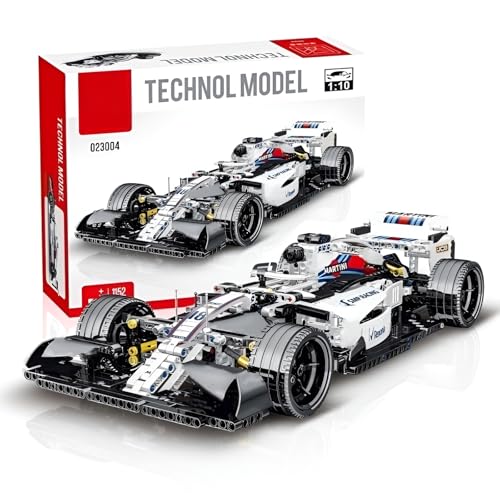 Ebortsin Technik Rennwagen Formel F1 Bausteine Set - 1200+ Teile Sportwagen Modell Klemmbausteine, MOC Formel F1 Rennwagen Bausatz, Geschenk für Erwachsene und Kinder von Ebortsin