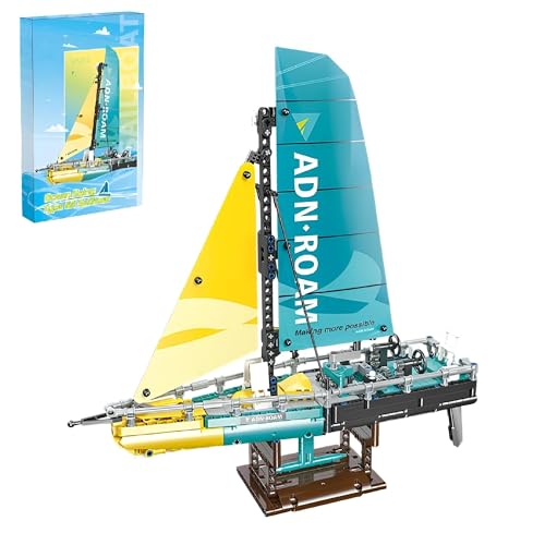 Ebortsin Segelboot Bausteine Set, Typ 65 Segelboot Klemmbausteine Modell Bausatz, Schiff Spielzeug Geschenke für Erwachsene und Kinder, 675 Teile von Ebortsin