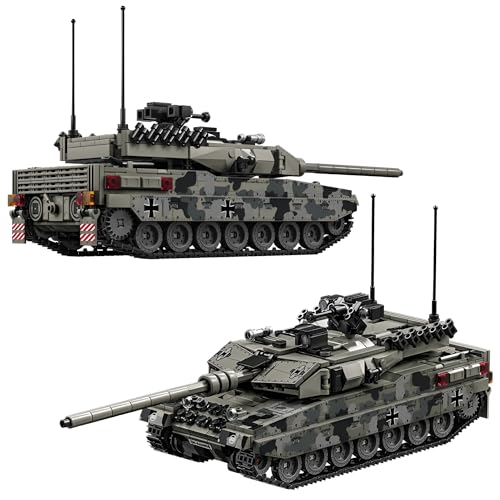 Ebortsin Technik Leopard 2A7 Panzer Bausteine, Militär Schwerer Panzer Klemmbaustiene Spielzeug Set, 1009 Teile Leopard 2A7 Panzer Bausteine Modellbausatz, Kompatibel mit L*** von Ebortsin