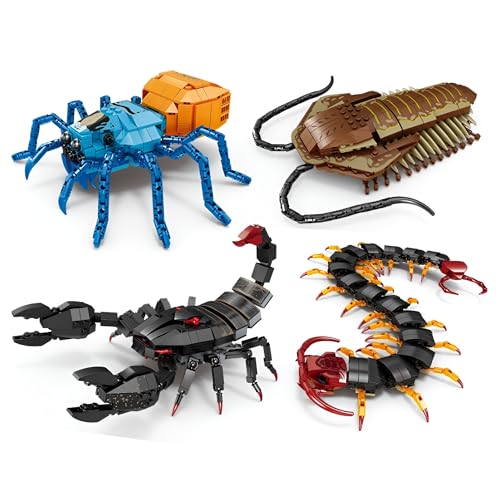 Ebortsin Tiere Bausteine Set, Tiere Klemmbausteine, Vier Simulation Tier Spielzeug Bausteine, Ideas Tier Bausteine Set, Geschenk für Kinder und Erwachsene von Ebortsin