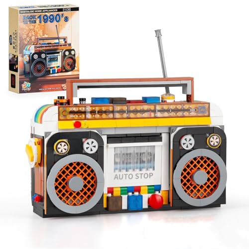 Klassische Retro Mini Radio Bausteine Bausatz, 554 Teile Mini Radio Baustein Spielzeug Set, Ideas Schreibtischdeko Display Radio Modell, Geschenk für Erwachsene Kinder von Ebortsin