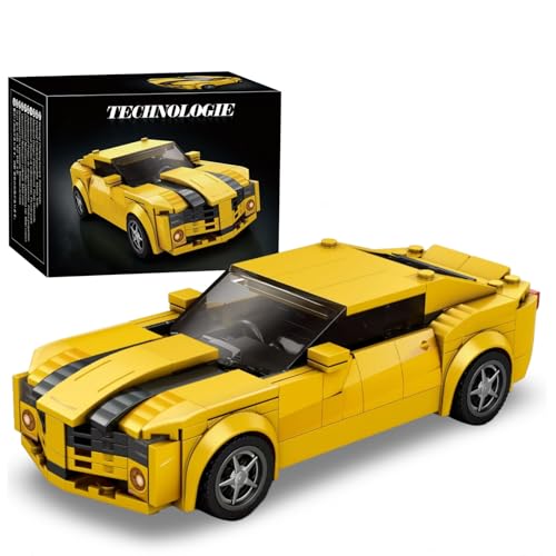 Technik Speed Champions Sport Rennwagen Bausteine, Chveolet Kamaro Sportwagen Klemmbausteine Modellauto, Geschenk für Erwachsene und Kinder, Kompatibel mit Mainstream Marken, 327 Teile von Ebortsin