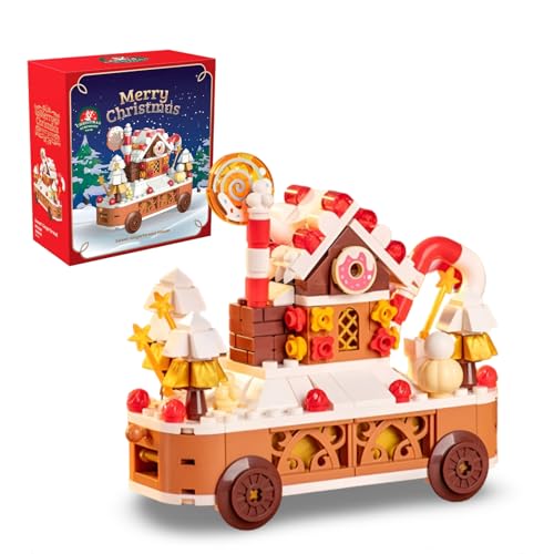 Weihnachten Lebkuchenhaus Bausteine Konstruktionsspielzeug, 225 Teile Weihnachts Adventskalender 2024 Weihnachts Baustein Set, Nette Home Decors, Geschenk für Erwachsene und Kinder von Ebortsin