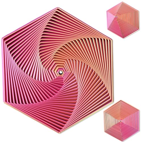 Echehi Gradient Fractal Fidget Hexagons für Kinder und Erwachsene, 3D Spiral Design zur Linderung von Angstzuständen, Antistress Spielzeug. Farbverlauf Rot von Echehi