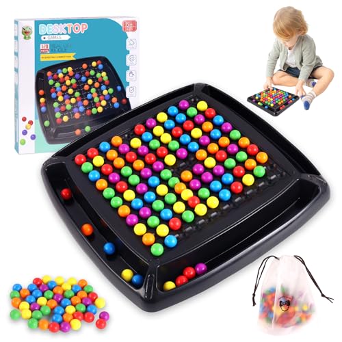 Intellektuelles Schachbrett Doppelduell, 120 Stück Rainbow Ball Gesellschaftsspiele, Magnetisches Schachspiel, Familienspiel und Strategiespiel für Kinder und Erwachsene,tisch-strategiespiel für kinde von EclipseGuard