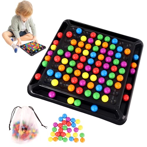 Intellektuelles Schachbrett Doppelduell, 80 Stück Rainbow Ball Gesellschaftsspiele, Magnetisches Schachspiel, Familienspiel und Strategiespiel für Kinder und Erwachsene,tisch-strategiespiel für kinder von EclipseGuard