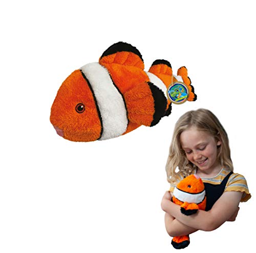 EcoBuddiez - Clownfisch von Deluxebase. Mittelgroß 30cm weiches Plüschtier aus recycelten Plastikflaschen. Umweltfreundliches kuscheliges Geschenk für Kinder und süß Stofftier für Kleinkinder. von EcoBuddiez