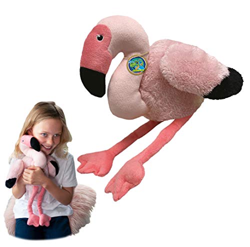 EcoBuddiez - Flamingo von Deluxebase. Großes 32cm weiches Plüschtier aus recycelten Plastikflaschen. Umweltfreundliches kuscheliges Geschenk für Kinder und süß Stofftier für Kleinkinder. von EcoBuddiez