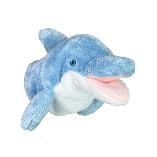 EcoBuddiez Hand Puppet -Delfin von Deluxebase. Delphin Plüsch Handpuppen für Kinder. Eco-Friendly Tier Spielzeug Puppe für Pretend Play und Kinder Geschenke. von EcoBuddiez