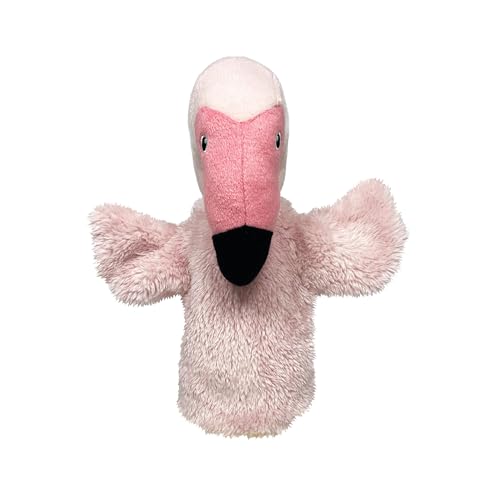 EcoBuddiez Hand Puppet - Flamingo von Deluxebase. Flamingo Plüsch Handpuppen für Kinder. Eco-Friendly Tier Spielzeug Puppe für Pretend Play und Kinder Geschenke. von EcoBuddiez