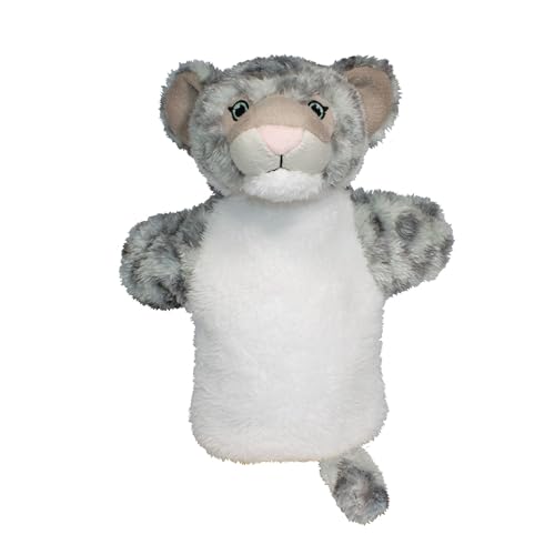 EcoBuddiez Hand Puppet - Schneeleopard von Deluxebase. Leopard Plüsch Handpuppen für Kinder. Eco-Friendly Tier Spielzeug Puppe für Pretend Play und Kinder Geschenke. von EcoBuddiez