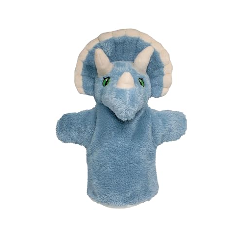 EcoBuddiez Hand Puppet - Triceratops von Deluxebase. Dinosaurier Plüsch Handpuppen für Kinder. Eco-Friendly Dinosaurier Spielzeug Puppe für Pretend Play und Kinder Geschenke. von EcoBuddiez