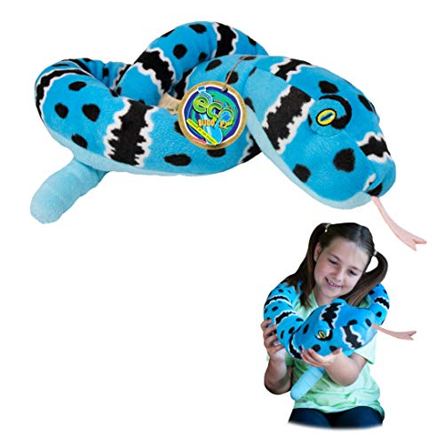 EcoBuddiez Sssnakes - Blau Klapperschlange von Deluxebase. 140cm Plüschtier. Weicher und kuschelig Plüsch aus recycelten Plastikflaschen. Perfektes umweltfreundliches kuschelig Geschenk für Kinder. von EcoBuddiez