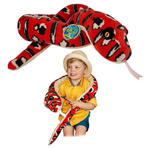 EcoBuddiez Sssnakes - Rote Baumpython von Deluxebase. 140cm Plüschtier. Weicher und kuschelig Plüsch aus recycelten Plastikflaschen. Perfektes umweltfreundliches kuschelig Geschenk für Kinder. von EcoBuddiez