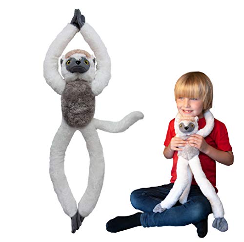 EcoBuddiez Tree Huggers - Sifakas von Deluxebase. 72cm hängendes Stofftier aus recycelten Plastikflaschen. Umweltfreundliches und weiches Plüschtier und perfektes Kuschelgeschenk für Kinder. von EcoBuddiez