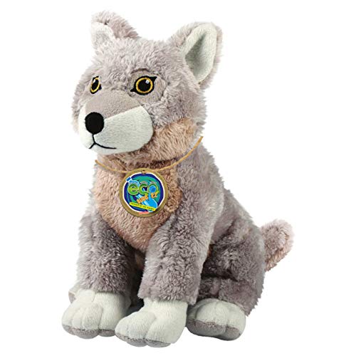 EcoBuddiez - Wolf von Deluxebase. Mittelgroß 20cm weiches Plüschtier aus recycelten Plastikflaschen. Umweltfreundliches kuscheliges Geschenk für Kinder und süß Stofftier für Kleinkinder von EcoBuddiez