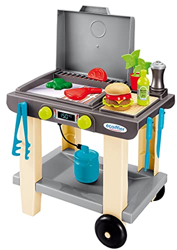 Ecoiffier – Grill für Kinder – 23-teiliger Spielzeug-Grill, mit Burger, Grillzange, Fleisch und Spielzubehör, für Jungen und Mädchen ab 18 Monaten von Ecoiffier