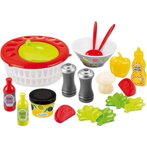 Ecoiffier 2579 Coffret Salade Composée Salat-Set – Schleuder + Gemüse – inklusive Zubehör – ab 18 Monaten, Mehrfarbig von Ecoiffier