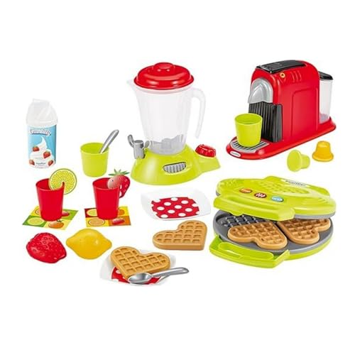 Ecoiffier – Küchenzubehör für Kinder – 24-teiliges Frühstück Spielset, mit Küchengeräten, ideales Zubehör für Kinderküche, für Kinder ab 18 Monaten von Ecoiffier