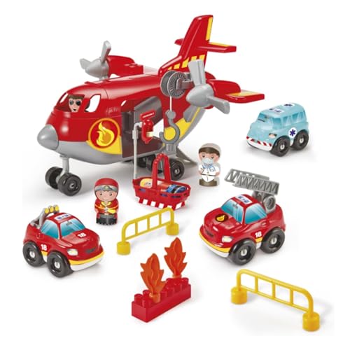 Jouets Ecoiffier Bauspiel Flugzeug Cargo Feuerwehrmann von Ecoiffier