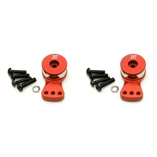 Ecverbyh 2X 25T ZäHne Zahn HäLfte Servo Arm Horn für 1/8 1/10 RC Auto Boot FUTABA / / / ACOMS / / AITEC / / SAVOX, 18Mm Rot von Ecverbyh