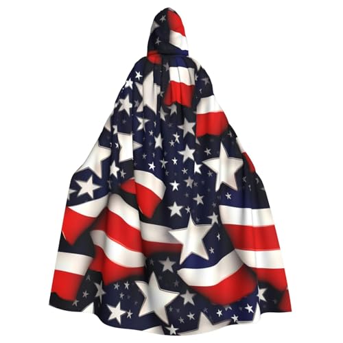 EdWal Amerikanische Flagge, Sterne, Streifen, Druck, Unisex, Erwachsene, Kapuzenumhang, Uniform, Kapuzenmantel, für Halloween, Cosplay-Kostüme EdWal Amerikanische Flagge, Sterne, Streifen, Druck, Unisex, Erwachsene, Kapuzenumhang, Uniform, Kapuzenmantel, für Halloween, Cosplay-Kostüme von EdWal