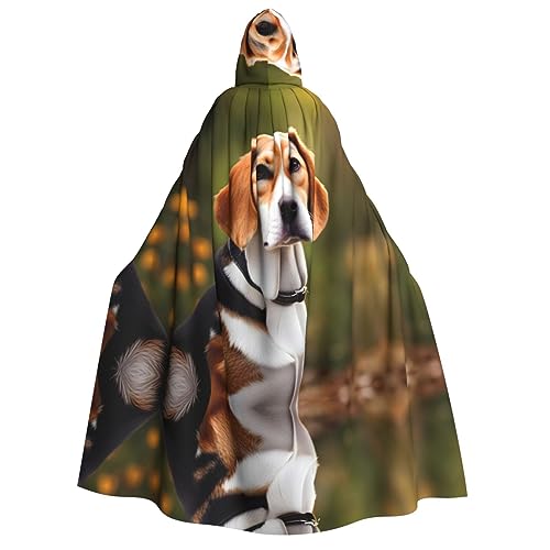 EdWal Beagle-Hunde-Umhang mit Kapuze, Unisex, mittelalterlicher Umhang, Horror-Umhang, für Halloween, Weihnachtsfeier von EdWal