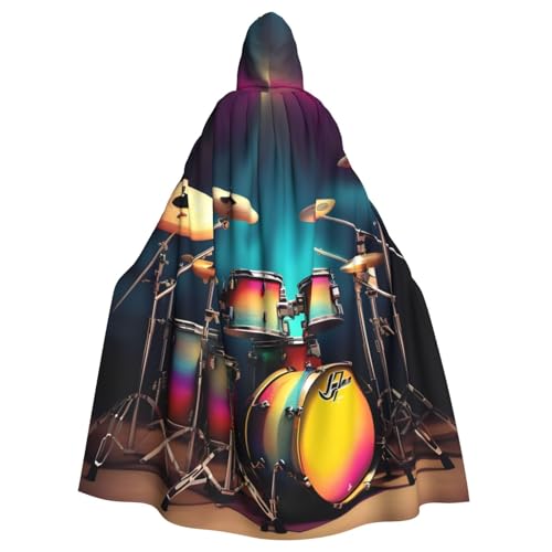 EdWal Cooles Schlagzeug-Set, Druck, Unisex, Erwachsene, Kapuzenumhang, Uniform, Kapuzenmantel, für Halloween, Cosplay-Kostüme EdWal Cooles Schlagzeug-Set, Druck, Unisex, Erwachsene, Kapuzenumhang, Uniform, Kapuzenmantel, für Halloween, Cosplay-Kostüme von EdWal