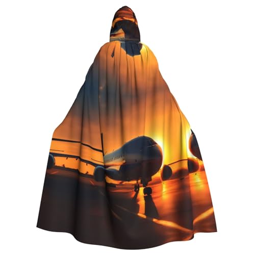 EdWal Flugzeug-Umhang bei Sonnenuntergang, mit Kapuze, Umhang, Hexenkostüm, Vampirumhang, Zauberer-Robe, Cosplay-Kostüm von EdWal