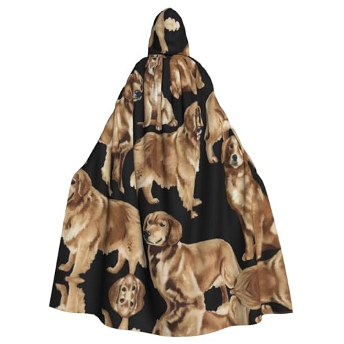 EdWal Golden Retrievers Hexen-Umhang mit Kapuze, für Erwachsene, Herren, Damen, Cosplay-Kostüme von EdWal