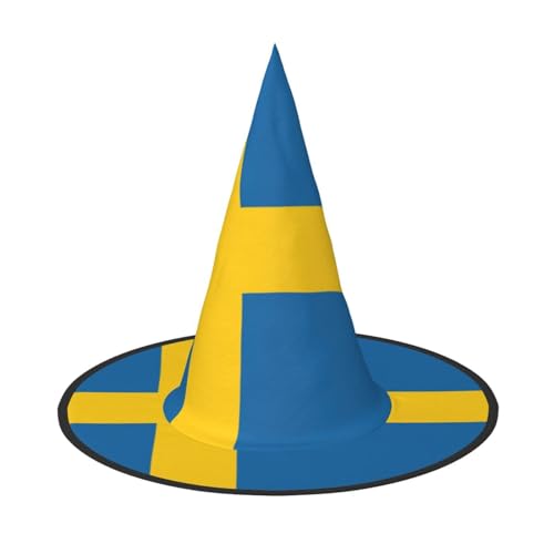 EdWal Halloween-Hexenhut mit schwedischer Flagge, zum Aufhängen, trendige Hexenhüte, für Cosplay-Party, 2 Stück von EdWal