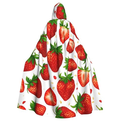 EdWal Kapuzenumhang mit Erdbeer-Druck, Unisex, Erwachsene, Uniform, Kapuzenmantel, für Halloween, Cosplay-Kostüme EdWal Kapuzenumhang mit Erdbeer-Druck, Unisex, Erwachsene, Uniform, Kapuzenmantel, für Halloween, Cosplay-Kostüme von EdWal