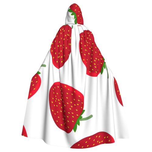 EdWal Kapuzenumhang mit Erdbeer-Druck, Unisex, Erwachsene, Uniform, Kapuzenmantel, für Halloween, Cosplay-Kostüme EdWal Kapuzenumhang mit Erdbeer-Druck, Unisex, Erwachsene, Uniform, Kapuzenmantel, für Halloween, Cosplay-Kostüme von EdWal