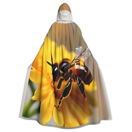 EdWal Kapuzenumhang mit Honigbiene und Blumendruck, Unisex, Erwachsene, Uniform, Kapuzenmantel, für Halloween, Cosplay-Kostüme EdWal Kapuzenumhang mit Honigbiene und Blumendruck, Unisex, Erwachsene, Uniform, Kapuzenmantel, für Halloween, Cosplay-Kostüme von EdWal