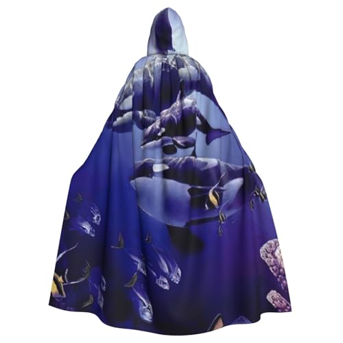 EdWal Killer-Wal-Druck, Unisex, Erwachsene, Kapuzenumhang, Uniform, Kapuzenmantel, für Halloween, Cosplay-Kostüme EdWal Killer-Wal-Druck, Unisex, Erwachsene, Kapuzenumhang, Uniform, Kapuzenmantel, für Halloween, Cosplay-Kostüme von EdWal