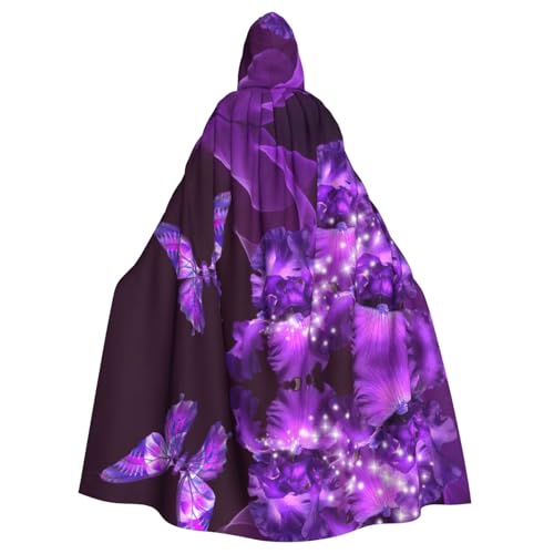 EdWal Lila Schmetterling Druck Unisex Erwachsene Kapuzenumhang Umhang Uniform Kapuzenmantel für Halloween Cosplay Kostüme EdWal Lila Schmetterling Druck Unisex Erwachsene Kapuzenumhang Umhang Uniform Kapuzenmantel für Halloween Cosplay Kostüme von EdWal