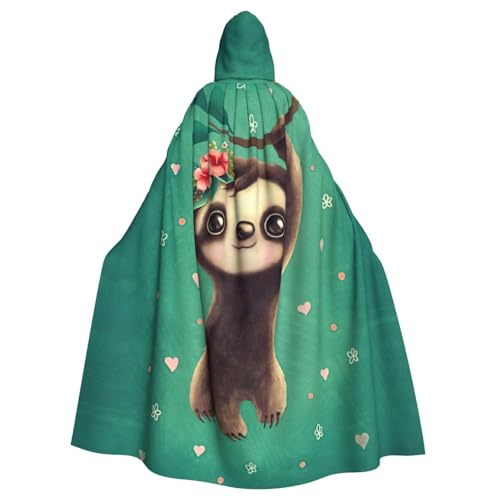 EdWal Niedlicher Faultier-Druck, Unisex, Erwachsene, Kapuzenumhang, Uniform, Kapuzenmantel, für Halloween, Cosplay-Kostüme EdWal Niedlicher Faultier-Druck, Unisex, Erwachsene, Kapuzenumhang, Uniform, Kapuzenmantel, für Halloween, Cosplay-Kostüme von EdWal