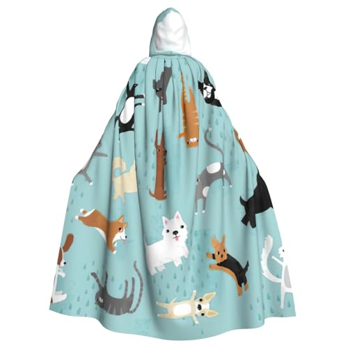 EdWal Regnende Katzen & Hunde Druck Unisex Erwachsene Kapuzenumhang Umhang Uniform Kapuzenmantel für Halloween Cosplay Kostüme EdWal Regnende Katzen & Hunde Druck Unisex Erwachsene Kapuzenumhang Umhang Uniform Kapuzenmantel für Halloween Cosplay Kostüme von EdWal