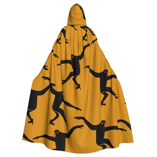 EdWal Schwarzer Gibbon-Affen-Druck, Unisex, Erwachsene, Kapuzenumhang, Uniform, Kapuzenmantel, für Halloween, Cosplay-Kostüme EdWal Schwarzer Gibbon-Affen-Druck, Unisex, Erwachsene, Kapuzenumhang, Uniform, Kapuzenmantel, für Halloween, Cosplay-Kostüme von EdWal